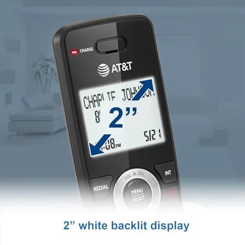 AT&T DECT 6.0 Cordless Phone with Call Block | Marble Finish, 2" Backlit Display, Full-Duplex Speakerphone thumbnail 9