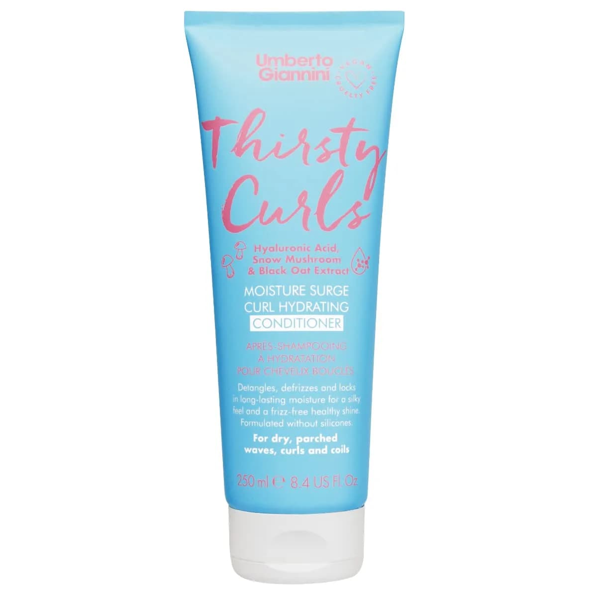 Umberto Giannini Thirsty Curls Moisture Surge Curl Hydrating Conditioner 250ml | Lightweight, Hydrating, Frizz-Free