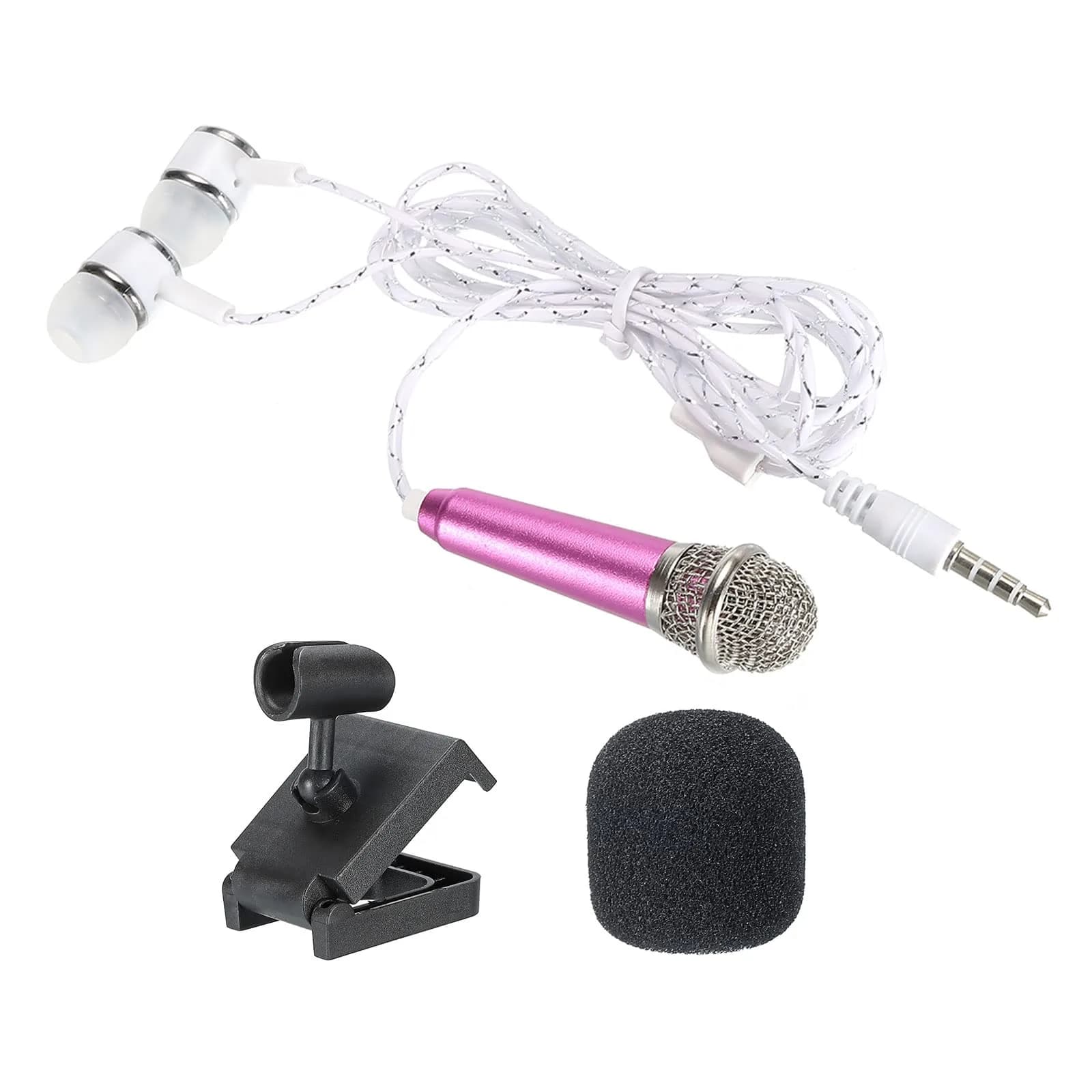 PATIKIL Mini Microphone Portable Vocal Microphone Rose Red | Voice Recording & Singing - main product image