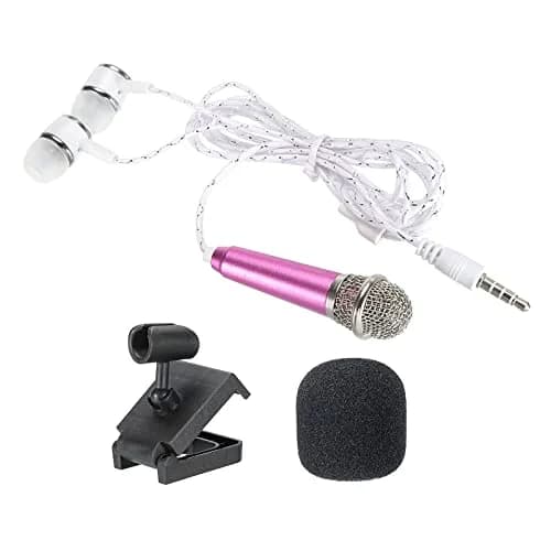 PATIKIL Mini Microphone Portable Vocal Microphone Rose Red | Voice Recording & Singing thumbnail 1