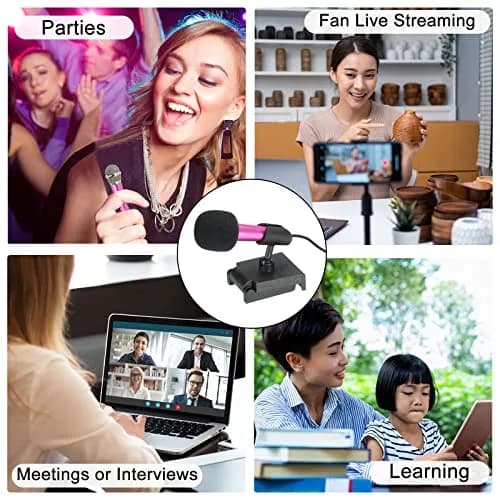 PATIKIL Mini Microphone Portable Vocal Microphone Rose Red | Voice Recording & Singing thumbnail 5