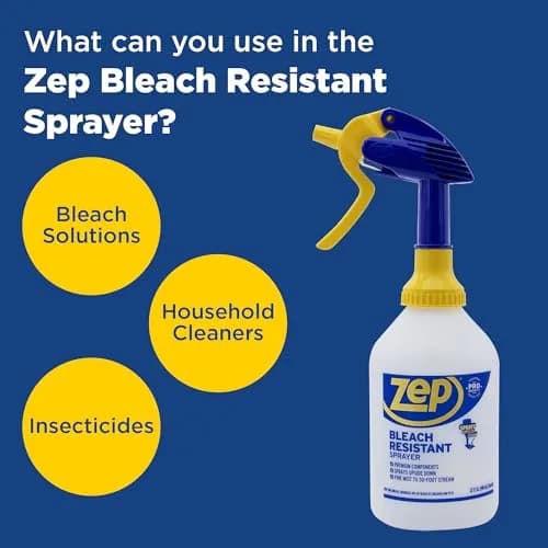 Zep Bleach Resistant Sprayer 32oz | Adjustable Nozzle, 30ft Stream, Commercial & Residential Use thumbnail 3