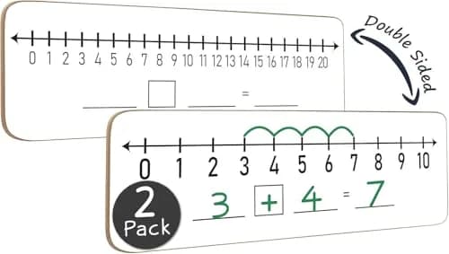 Scribbledo Dry Erase Number Line Board 12x4 Inches (30.5x10.2 cm) 2 Pack | Math Practice for Grades 1-3 thumbnail 11