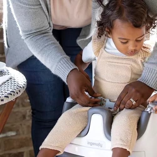Ingenuity Baby Base 2-in-1 Booster Feeding and Floor Seat with Self-Storing Tray - Peony | 36 cm (14.2 in) Wide thumbnail 9