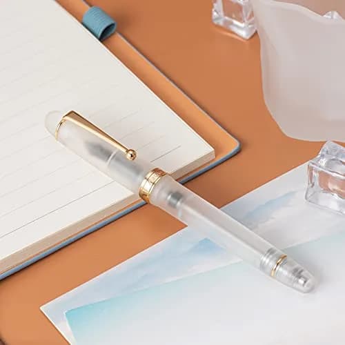 Asvine V126 Vacuum Filling Fountain Pen Extra Fine Nib, Frosted Clear Acrylic, 14.8cm (5.83in) | Smooth Writer thumbnail 3