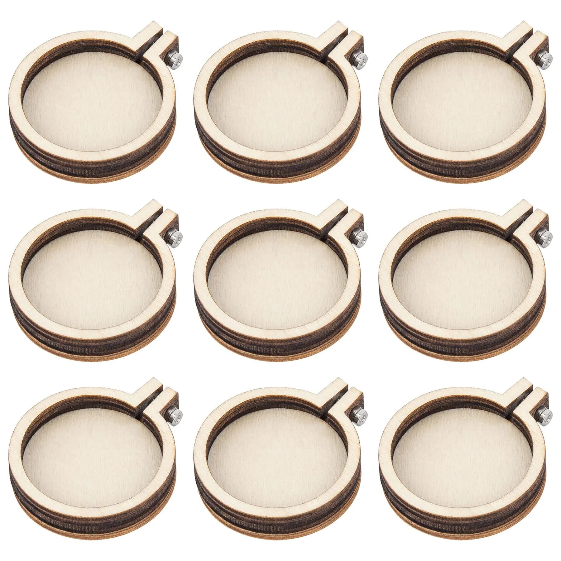 Framendino Mini Embroidery Hoops 40 Pack | Tiny Round Wood Cross Stitch Rings for Crafts & Jewelry — 1.9"x1.6"