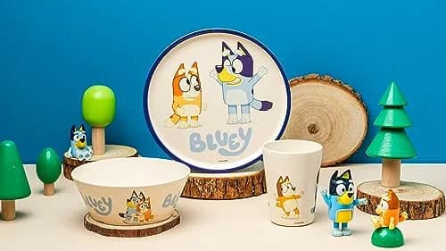 Zak Designs Bluey Kids Dinnerware Set 3 Pieces | Durable Melamine Bamboo Plate, Bowl & Tumbler for Family Meals thumbnail 6