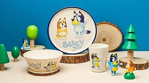 Zak Designs Bluey Kids Dinnerware Set 3 Pieces | Durable Melamine Bamboo Plate, Bowl & Tumbler for Family Meals thumbnail 7