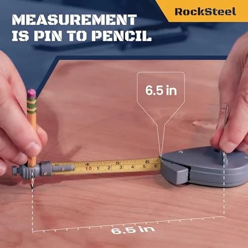 Rocksteel Roto Tape Compass | Circle Drawing & Straight Edge Tool, 5" | Accurate, Portable, Versatile thumbnail 2