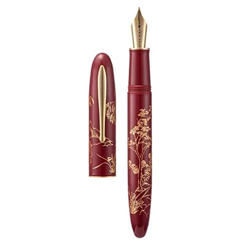 HONG DIAN N23 Red Rabbit Fountain Pen Long Blade Medium Nib Gold Trim | Smooth Writing Instrument thumbnail 1