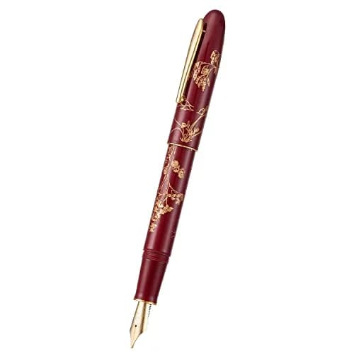 HONG DIAN N23 Red Rabbit Fountain Pen Long Blade Medium Nib Gold Trim | Smooth Writing Instrument thumbnail 8