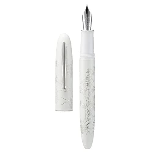HONG DIAN N23 White Rabbit Fountain Pen, Long Blade Medium Nib Silver Trim, Metal Body, 141mm (5.55 inches) | Smooth Writing Instrument for Students & Professionals thumbnail 1