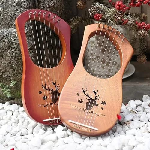 INKNOTE 7 Lyre Harp Replacement Metal Strings with 20 Rivets | Brass Plated Metal thumbnail 2