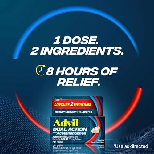 HALEON Advil Dual Action Caplets 216 | 8-Hour Pain Relief with Ibuprofen & Acetaminophen thumbnail 6