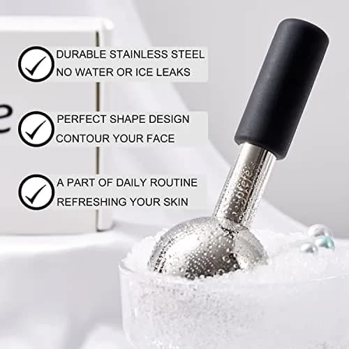 pfefe Stainless Steel Ice Globes for Face & Eyes, 2-Pack | Cooling Roller for Puffiness, Wrinkles, Headaches thumbnail 2