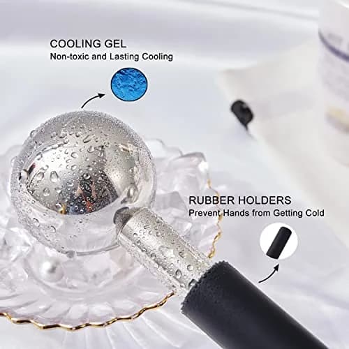 pfefe Stainless Steel Ice Globes for Face & Eyes, 2-Pack | Cooling Roller for Puffiness, Wrinkles, Headaches thumbnail 3