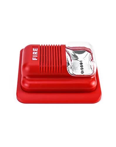 QWORK Red Wired Sound and Light Fire Alarm Strobe Siren Horn 2-Pack | 105dB Loud Alarm with 6 Bright LEDs thumbnail 4