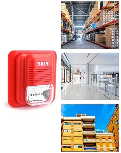 QWORK Red Wired Sound and Light Fire Alarm Strobe Siren Horn 2-Pack | 105dB Loud Alarm with 6 Bright LEDs thumbnail 5