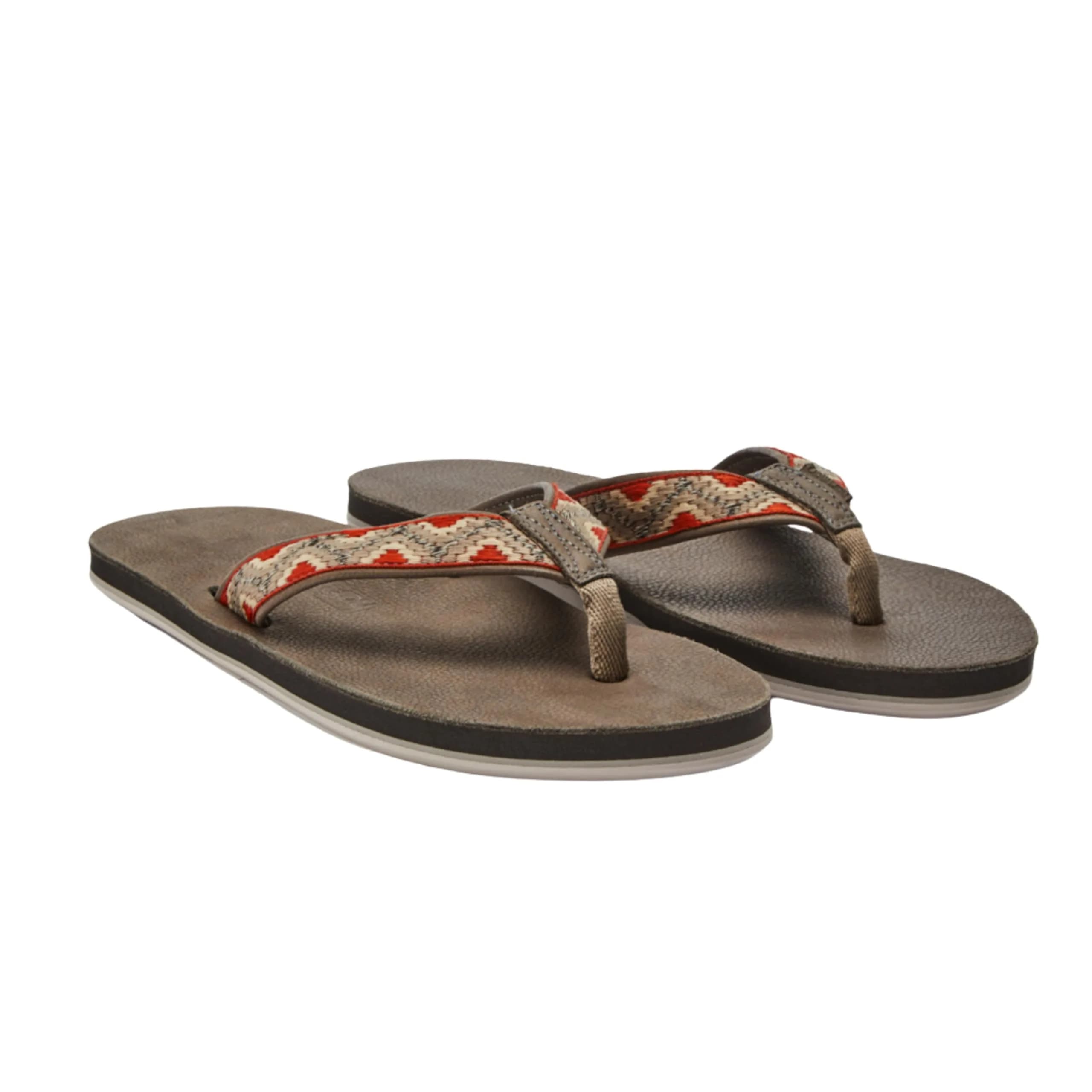 Hari Mari Fields Camino Men's Leather Flip Flops Size 13 | Southwestern Inspired Comfort — Ash / 8