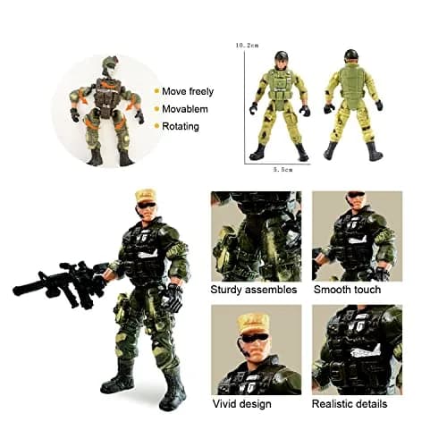 MQSTARSRISE Army Men Action Figures with Weapons | Detachable & Safe Plastic Playset thumbnail 2