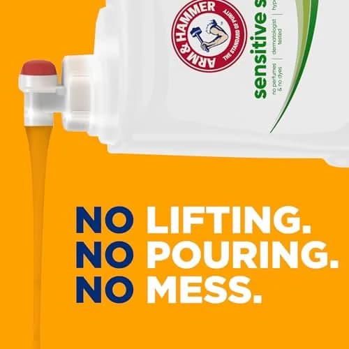 ARM & HAMMER Sensitive Skin Free & Clear Liquid Laundry Detergent | Gentle on Skin, Powerful on Dirt, 140 Fl Oz thumbnail 9