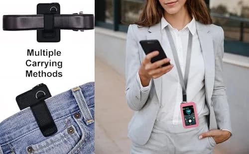 usastar-SNK Fitted Leather Case with Belt Clip for Medtronic Minimed Insulin Pump 630G/640G/670G/770G/780G (All Models) - Vertical-B1-Navy thumbnail 4