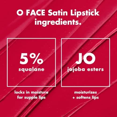 e.l.f. O Face Satin Lipstick Shameless | Vegan & Cruelty-Free Creamy Lipstick with Squalane & Jojoba Esters thumbnail 8