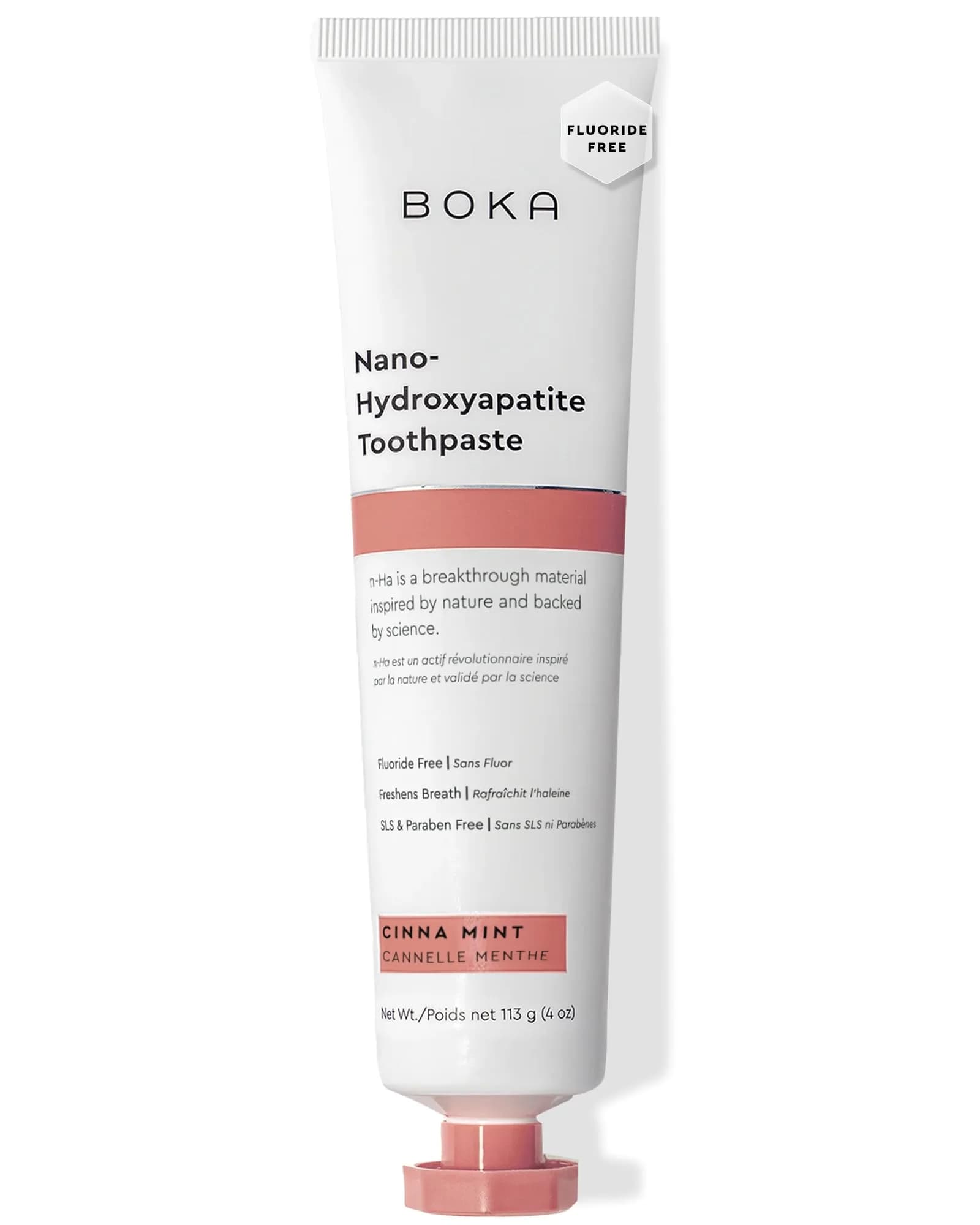 Boka Fluoride Free Toothpaste with Nano Hydroxyapatite, Cinnamint Flavor, 118ml (4 Ounce) | Enamel Care for Sensitive Teeth