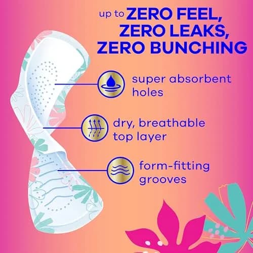 Always Radiant Teen Pads Size 1 Regular with Wings Unscented 42 Count | Dermatologist Tested & Skin Health Alliance Approved thumbnail 3