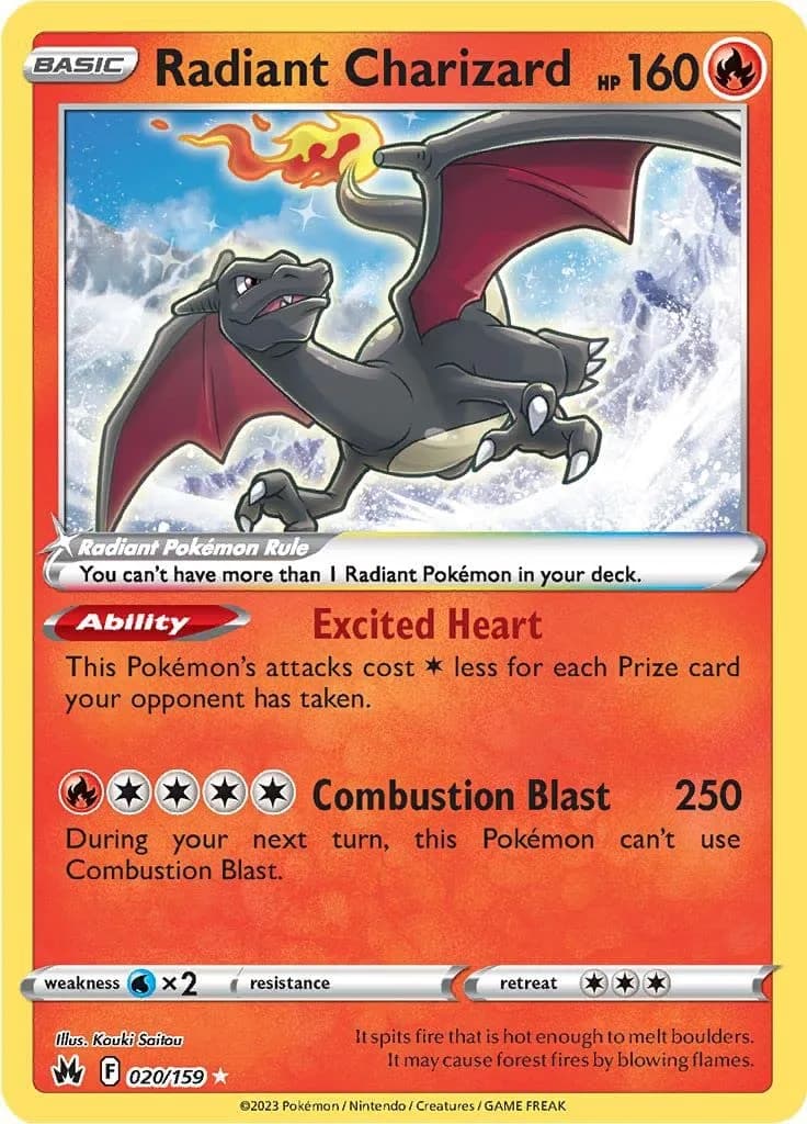 Pokémon Radiant Charizard Crown Zenith Ultra Rare Card | Collectible Paper Card for Pokemon Fans - main product image