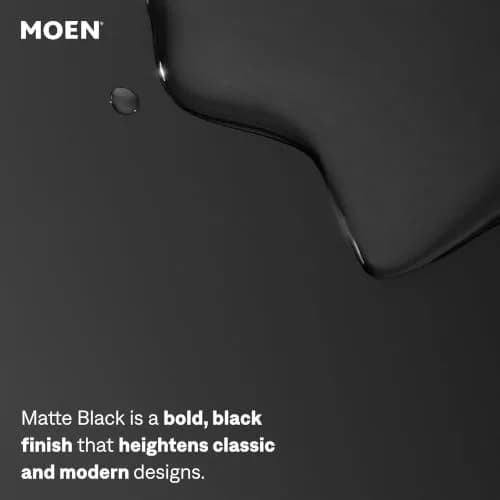 Moen 8-inch Wall Mount Curved Shower Arm | Matte Black Finish, 8" Reach, Bathroom thumbnail 3
