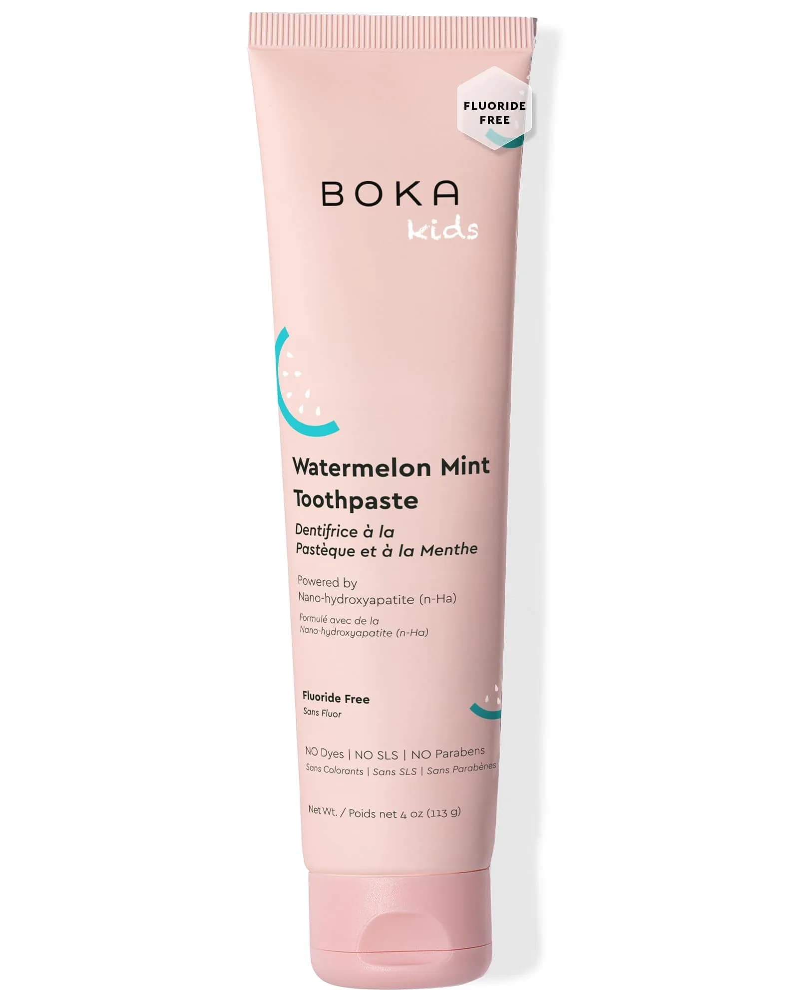 Boka Kids Toothpaste - Nano Hydroxyapatite, Fluoride-Free Ela Mint & Orange Cream, 8oz (2x4oz) | Enamel Care for Ages 1+ — B. Watermelon Mint / 4 Ounce