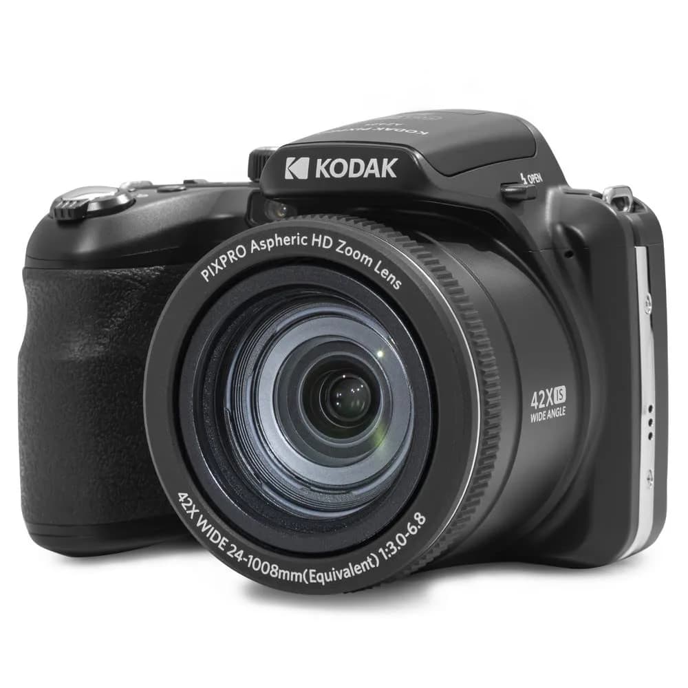 KODAK PIXPRO AZ425 20MP Digital Camera, 42x Optical Zoom, 1080p Full HD Video, White | 20.68 MP Effective Still Resolution — Black