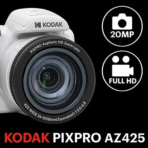 KODAK PIXPRO AZ425 20MP Digital Camera, 42x Optical Zoom, 1080p Full HD Video, White | 20.68 MP Effective Still Resolution thumbnail 2