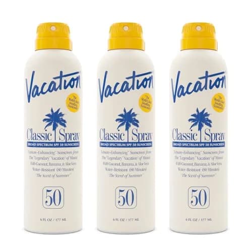 Vacation Classic SPF 50 Sunscreen Spray 156g (6 Fl Oz) Pack of 3 | Broad Spectrum, Water-Resistant 80 Min, Transparent on All Skin Tones thumbnail 1