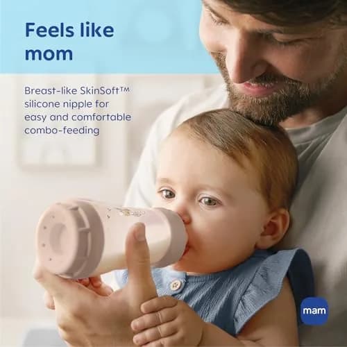 MAM Baby Bottle Anti-Colic Nipples Extra Fast Flow | Fits All MAM Bottles, BPA-Free Silicone, 4 Pack thumbnail 6