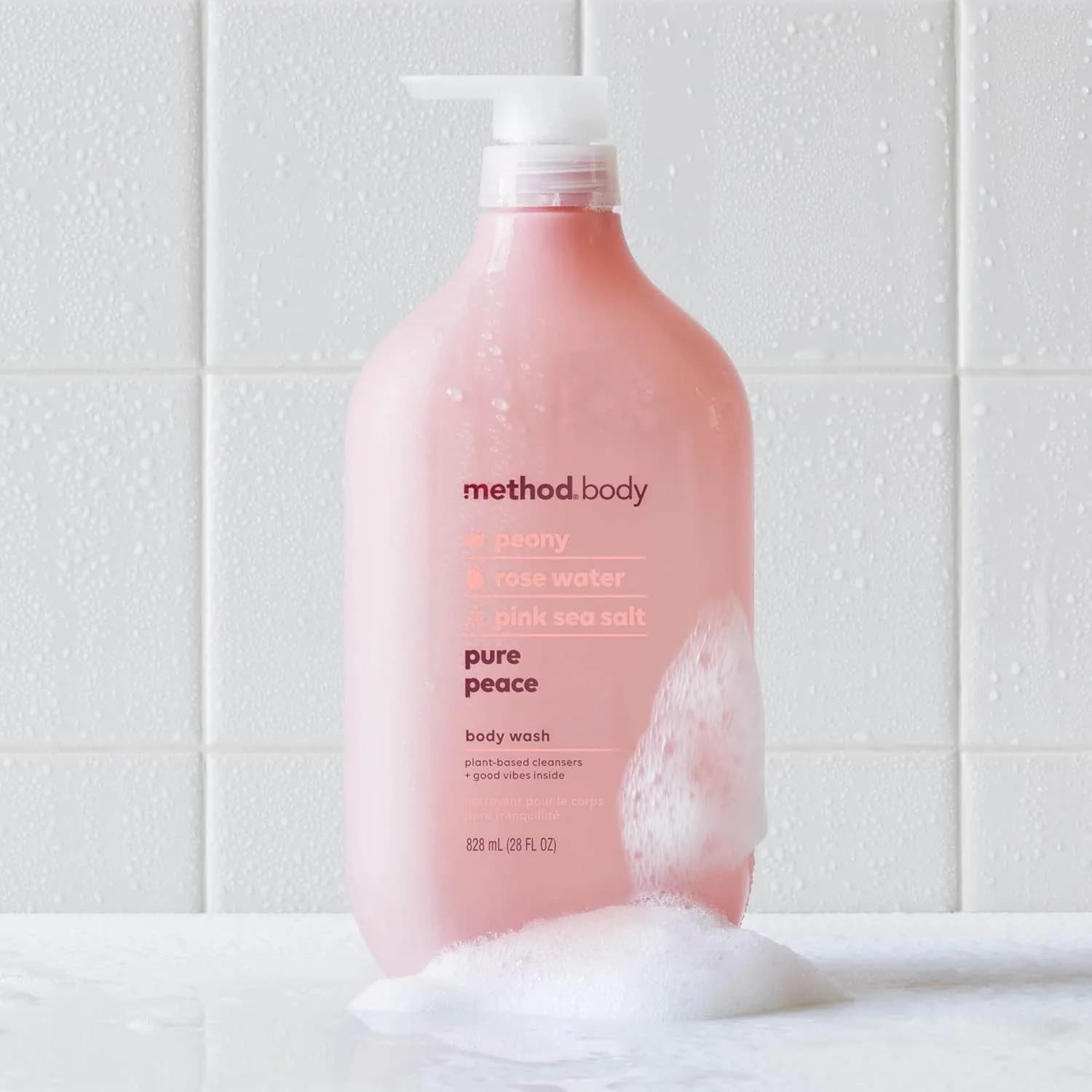 Method Pure Peace Body Wash with Peony, Rose Water & Pink Sea Salt, 794g (28 oz) | Gentle Hydrating Cleanser thumbnail 5