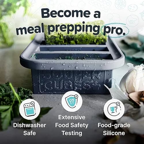 Souper Cubes 1/2 Cup Silicone Freezer Mold with Lid | Charcoal, 1-Pack, Food Prep & Storage thumbnail 3
