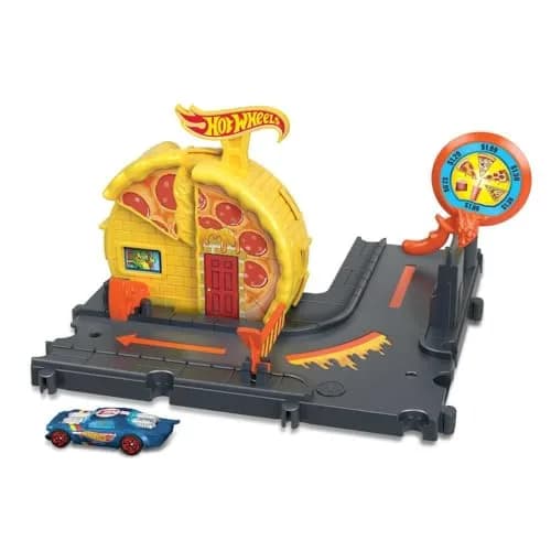 Hot Wheels City Speedy Pizza Pick-Up Playset with 1 Vehicle | Connects to Other Hot Wheels City Sets thumbnail 1