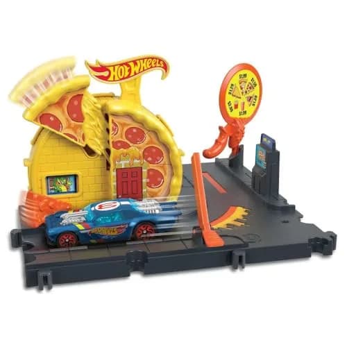 Hot Wheels City Speedy Pizza Pick-Up Playset with 1 Vehicle | Connects to Other Hot Wheels City Sets thumbnail 3