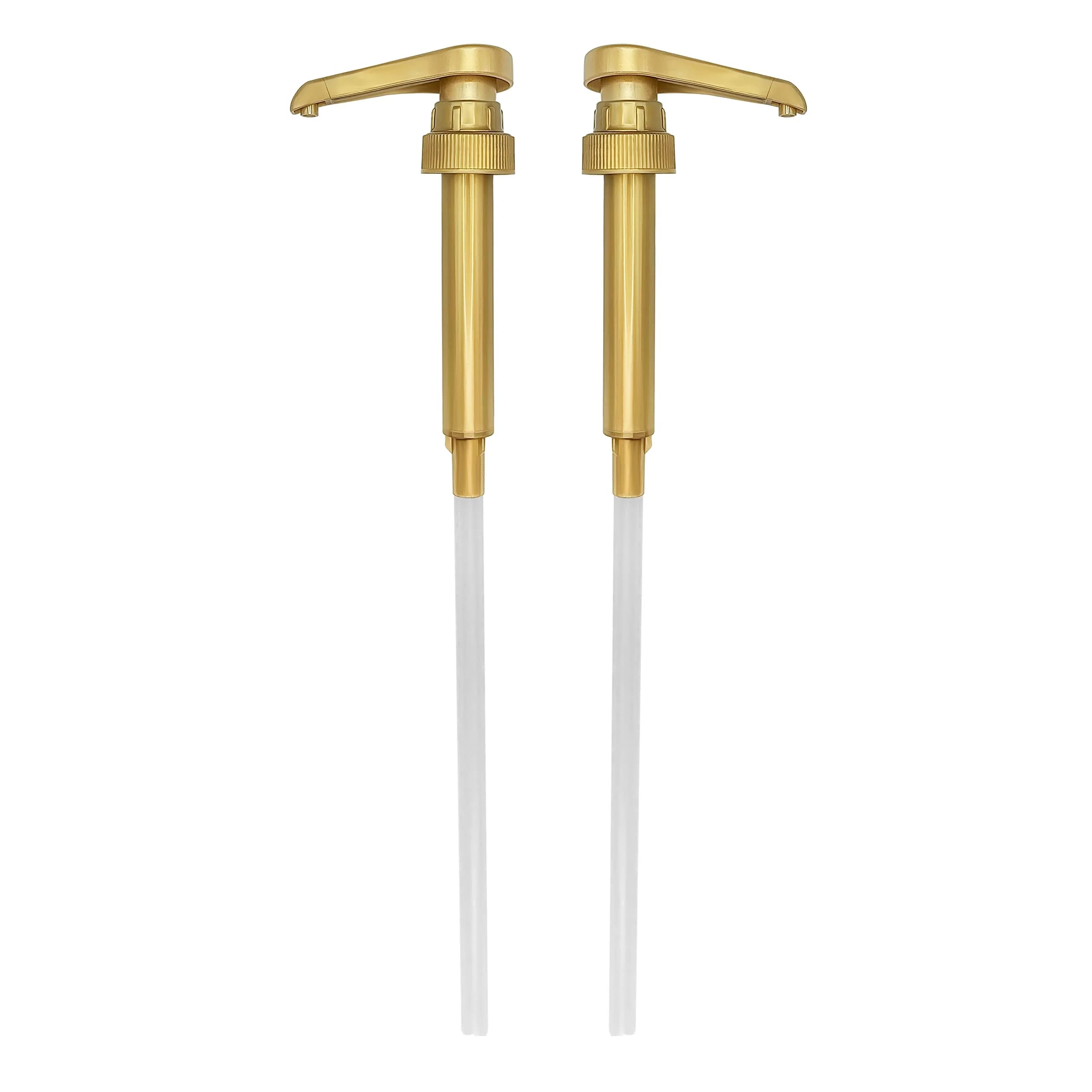 HANDIT Gold Coffee Syrup Pumps | Fits 750ml (25.4oz) Bottles | 2-Pack | Dispenses 0.5oz Per Stroke