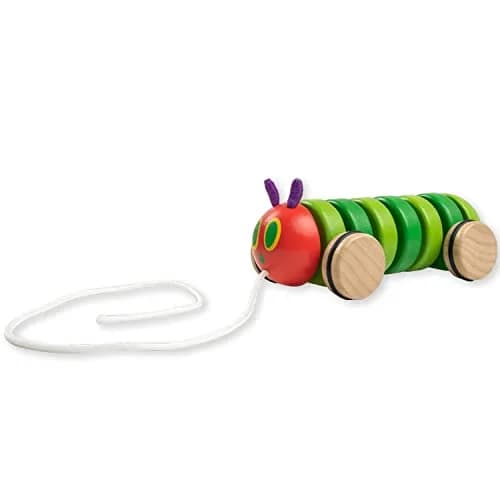 Kids Preferred The Very Hungry Caterpillar Wooden Pull Toy 13 inches | Classic Shape & Fine Motor Skill Development thumbnail 1