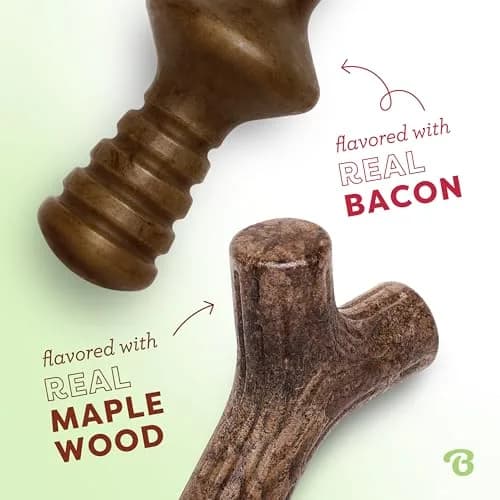 Benebone 2-Pack Maplestick & Zaggler Durable Dog Chew Toys, Large | Real Bacon & Maple Flavors, Made in USA thumbnail 2