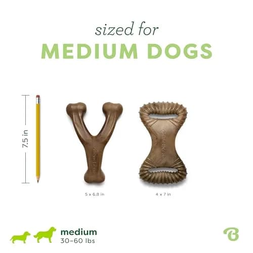 Benebone 2-pack Wishbone/Dental Dog Chew Toys, Medium | Real Bacon Flavor, Durable Nylon Chew thumbnail 4