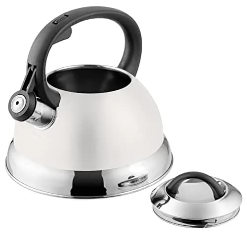Mr. Coffee Flintshire 1.75-Quart Stainless Steel Whistling Tea Kettle with Nylon Handle | Durable Stove-Top Kettle in Linen Finish thumbnail 5