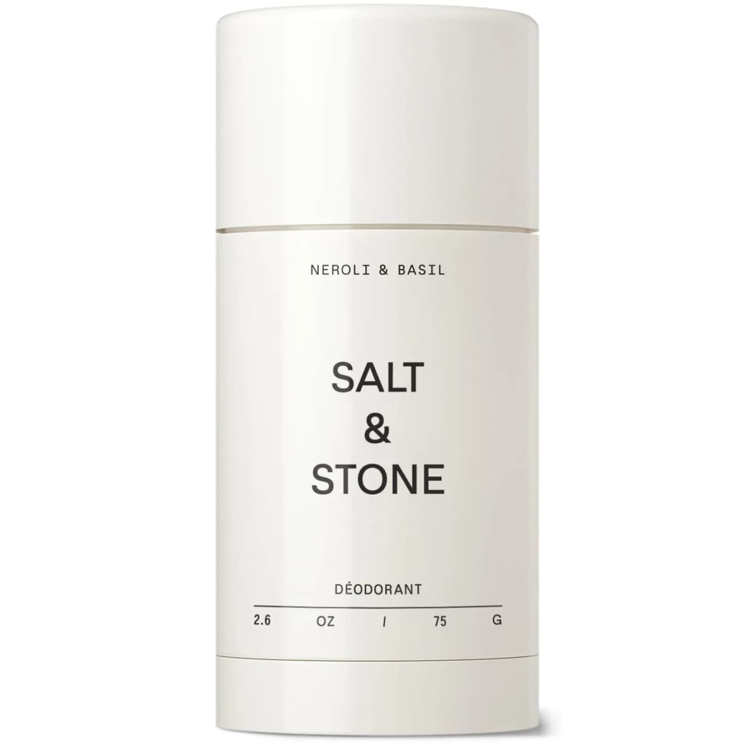 Salt & Stone Aluminum-Free Deodorant, Santal & Vetiver 77g (2.6 oz) | Award-Winning Formula with Prebiotics & Seaweed Extracts — Neroli & Basil / 2.6 Ounce