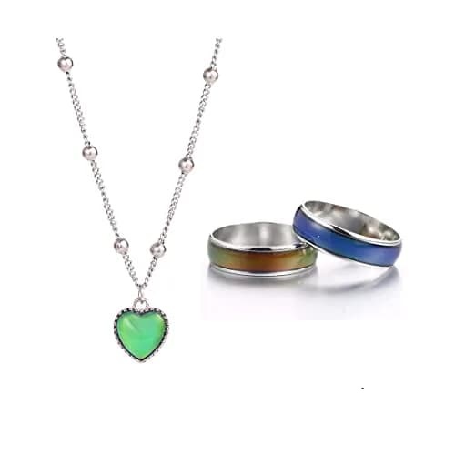 Yocoyee Color Changing Ring & Necklace Set | Mood Emotion Temperature Copper thumbnail 1