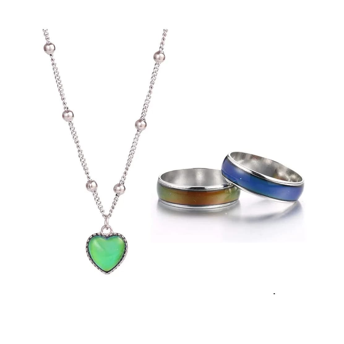 Yocoyee Color Changing Ring & Necklace Set | Mood Emotion Temperature Copper - main product image