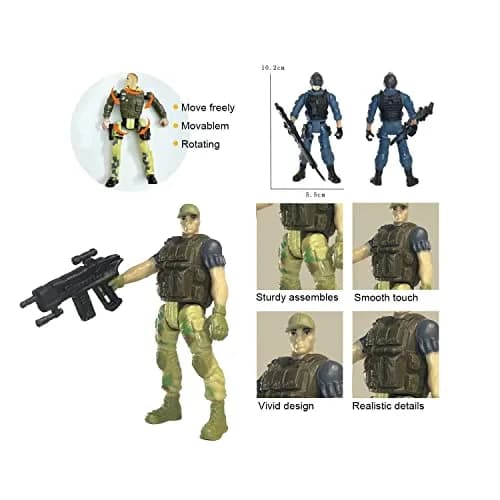 MQSTARSRISE Army Men Action Figures, 6 Pcs Soldiers Toy Set | Realistic Military Playset for Kids thumbnail 7