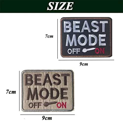 TXSN Beast Mode On Patches 2 Pieces | Hook & Loop Embroidery Badge 8.1 cm (3.2") x 5.1 cm (2") thumbnail 2